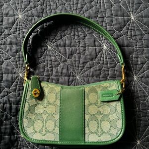 Small Coach Green Patterned Shoulder Bag